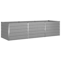 vidaXL Jardinière Gris clair 195 x 100 x 45 cm Acier galvanisé