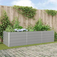 vidaXL Jardinière Gris clair 195 x 100 x 45 cm Acier galvanisé