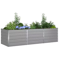 vidaXL Jardinière Gris clair 195 x 100 x 45 cm Acier galvanisé