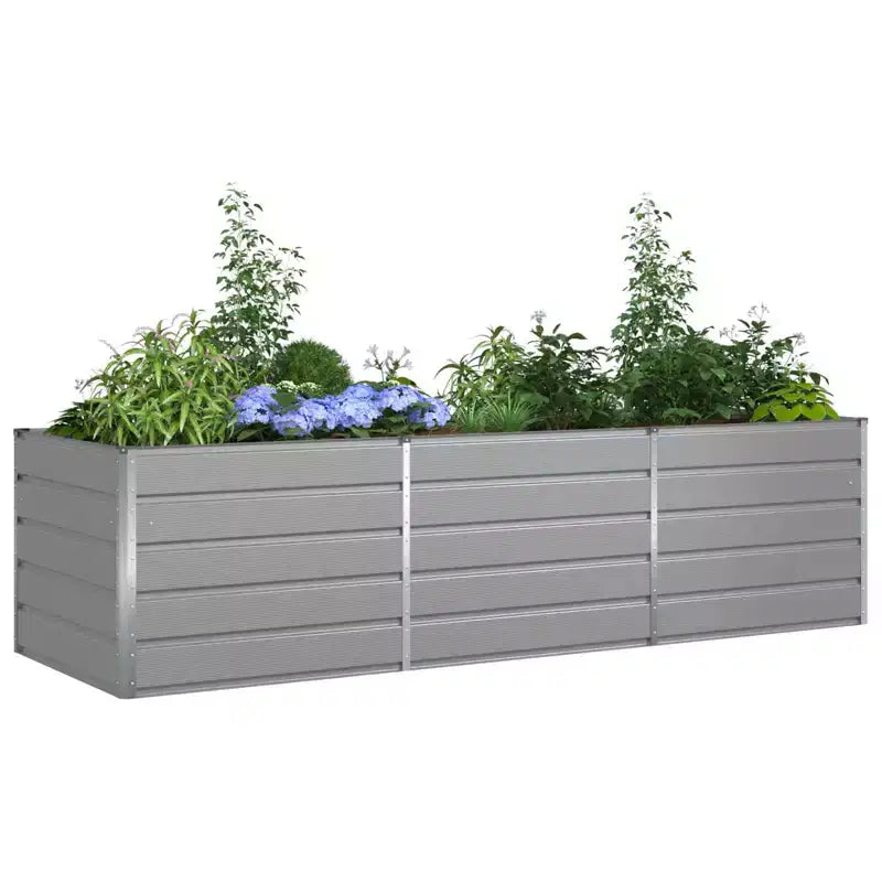 vidaXL Jardinière Gris clair 195 x 100 x 45 cm Acier galvanisé