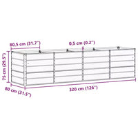 vidaXL Jardinière anthracite 240 x 80 x 75 cm Acier