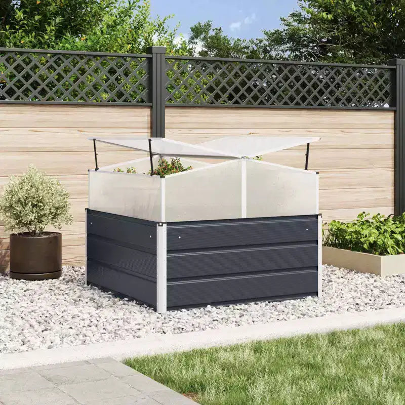 vidaXL Jardinière anthracite 39,37 x 39,37 x 30,31 po acier galvanisé