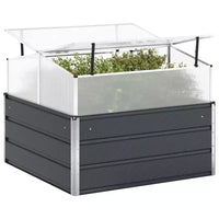 vidaXL Jardinière anthracite 39,37 x 39,37 x 30,31 po acier galvanisé