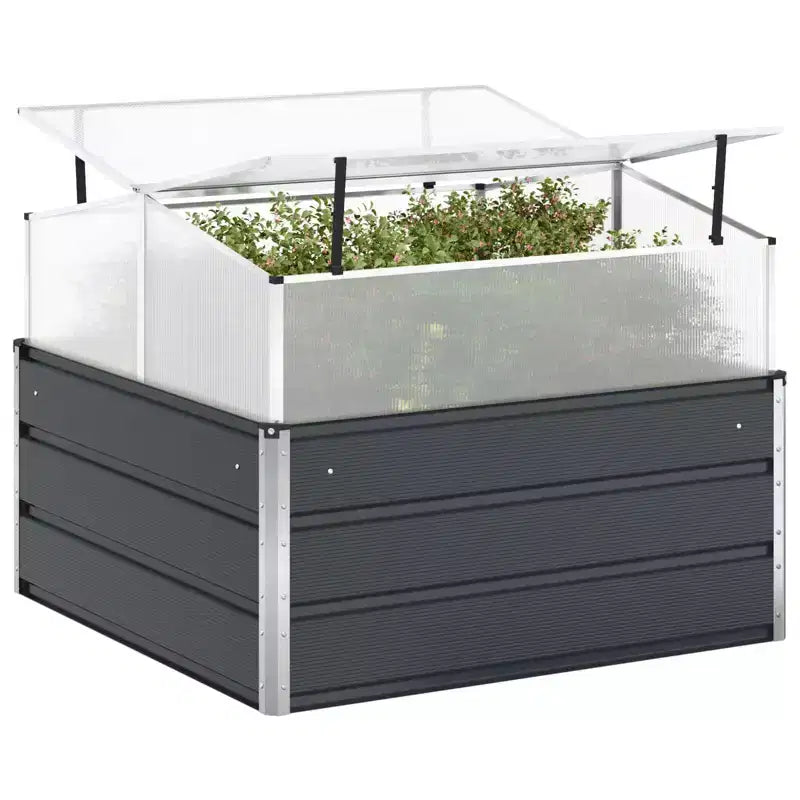 vidaXL Jardinière anthracite 39,37 x 39,37 x 30,31 po acier galvanisé