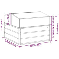 vidaXL Jardinière anthracite 39,37 x 39,37 x 30,31 po acier galvanisé