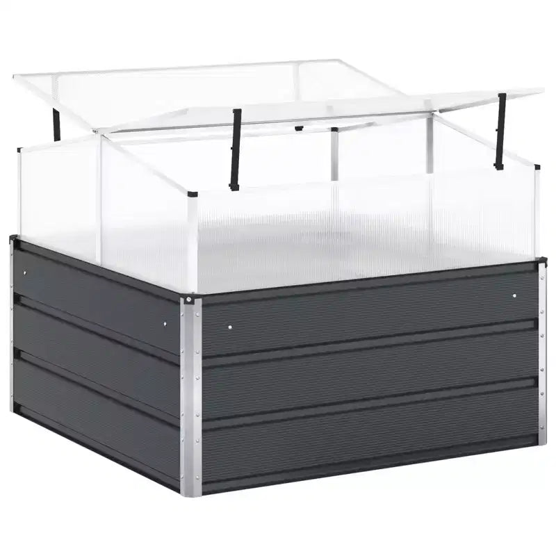 vidaXL Jardinière anthracite 39,37 x 39,37 x 30,31 po acier galvanisé