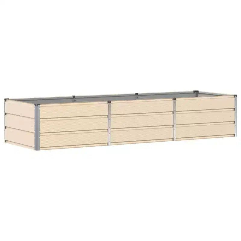 vidaXL Jardinière ivoire 94,49 x 31,50 x 17,72 po acier
