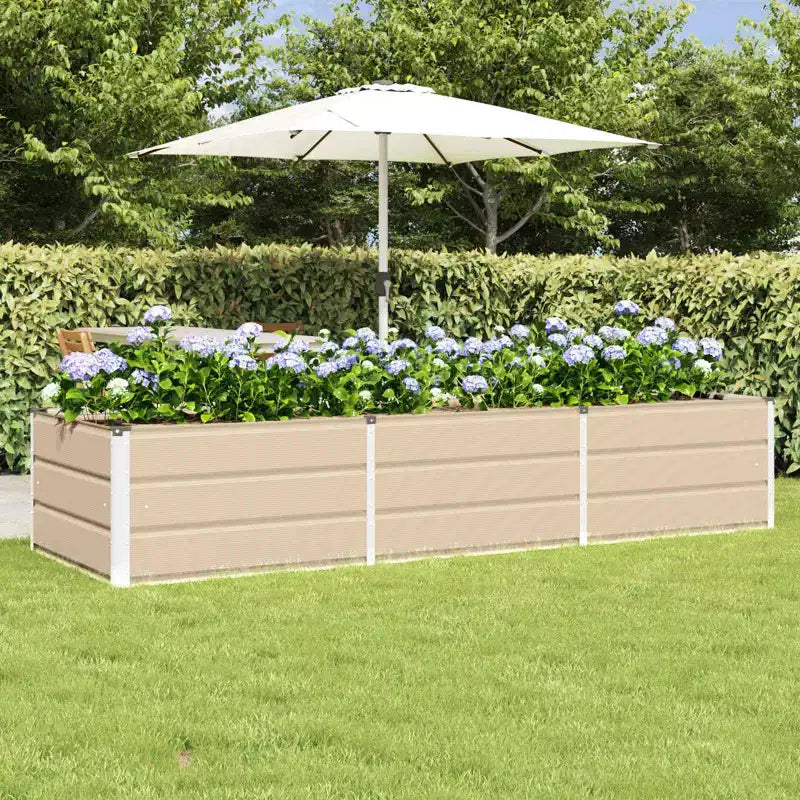 vidaXL Jardinière ivoire 94,49 x 31,50 x 17,72 po acier