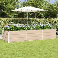 vidaXL Jardinière ivoire 94,49 x 31,50 x 17,72 po acier