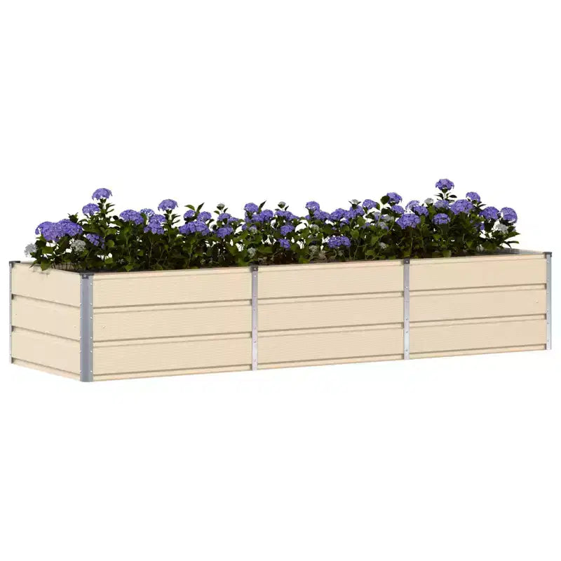vidaXL Jardinière ivoire 94,49 x 31,50 x 17,72 po acier