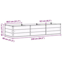 vidaXL Jardinière ivoire 94,49 x 31,50 x 17,72 po acier