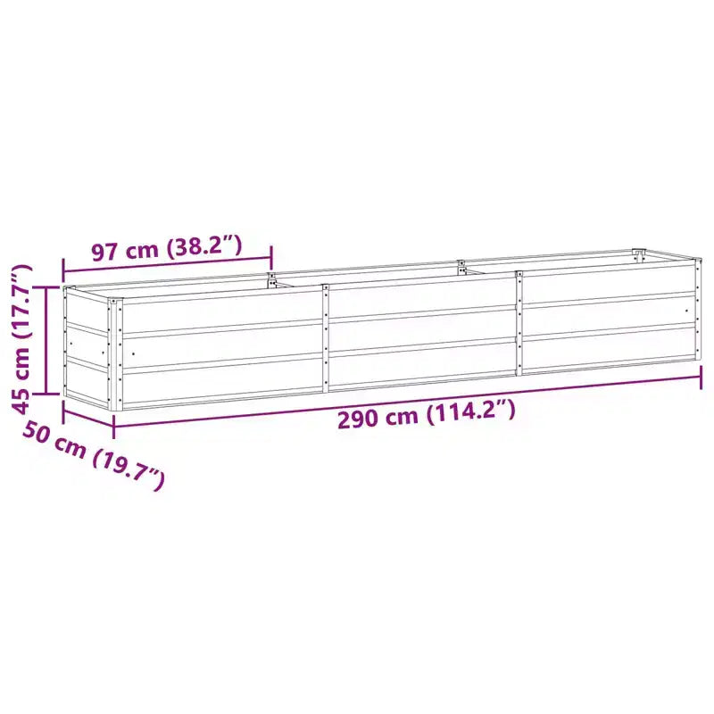vidaXL Jardinière gris clair 480 x 50 x 45 cm acier galvanise