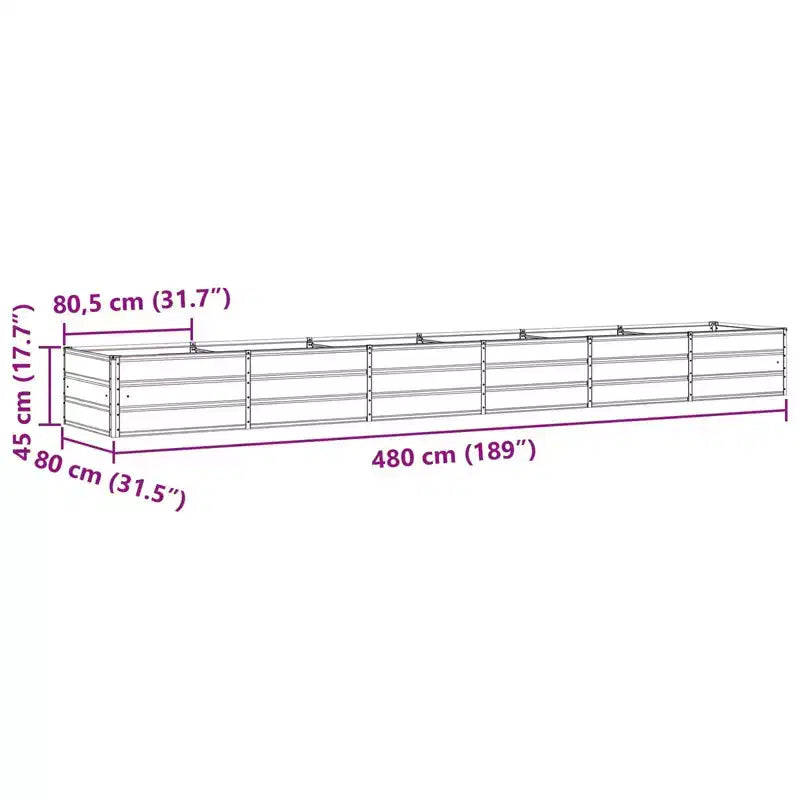 vidaXL Jardinière Blanc cassé 480 x 80 x 45 cm Acier