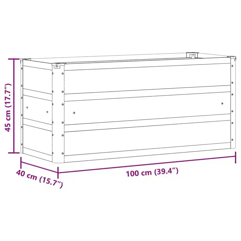 vidaXL Jardinière Gris clair 100 x 40 x 45 cm Acier