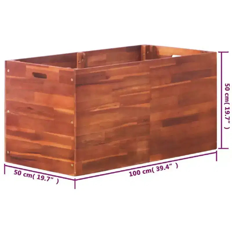 vidaXL Carre sureleve naturel en bois d'acacia 39,4 x 19,7 x 19,7 po