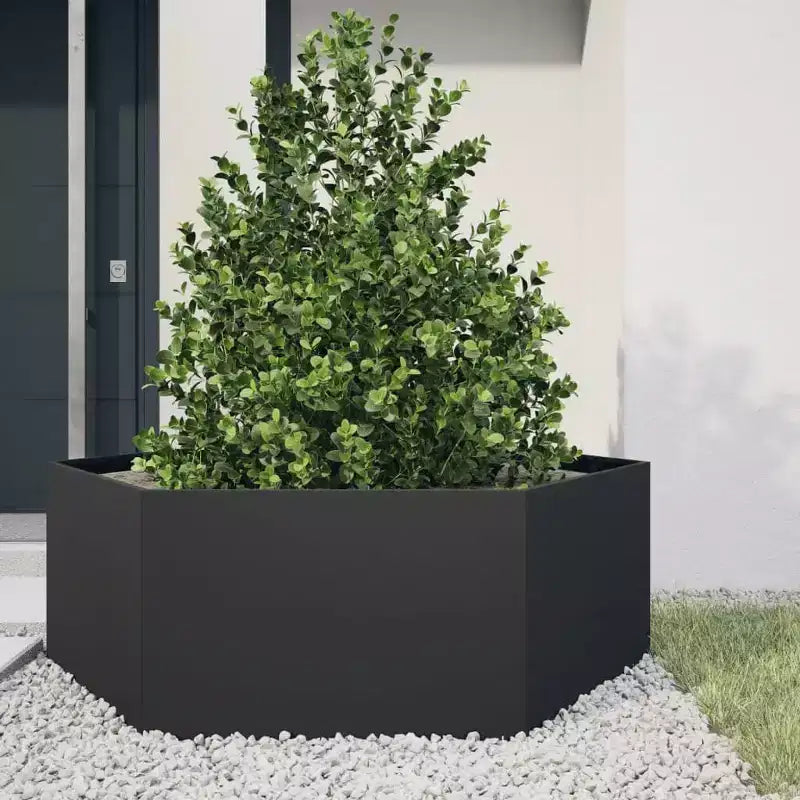 vidaXL Jardinière de jardin noir acier grande jardinière de jardin durable