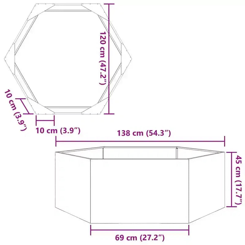 vidaXL Jardinière de jardin noir acier grande jardinière de jardin durable