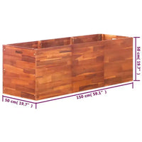 vidaXL Carre sureleve brun naturel en bois d'acacia massif, grand, durable