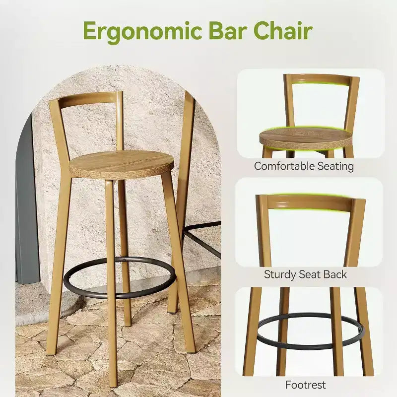 Lantine ensemble table et chaises de bar, table de pub bistro carrée 39.4 H avec 2 chaises, table hauteur bar pour salle à manger, café, appartement, balcon, couleur chêne