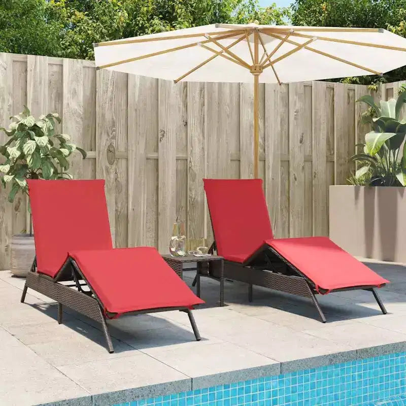 vidaXL Bain de soleil de patio en rotin PE, taille standard