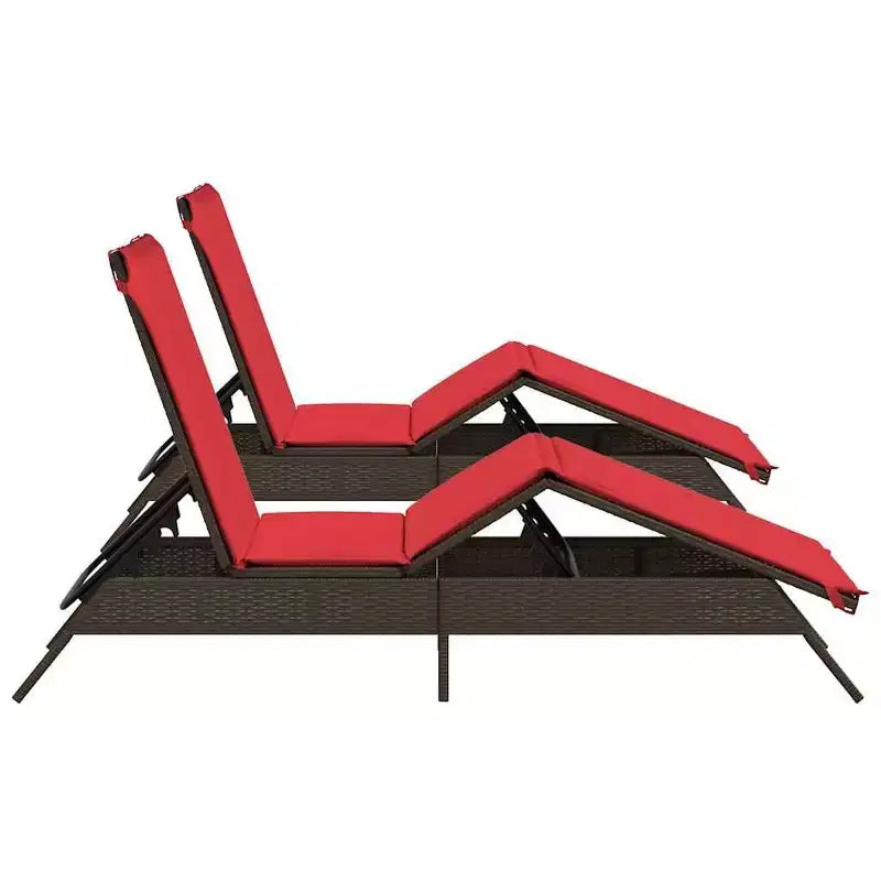 vidaXL Bain de soleil de patio en rotin PE, taille standard
