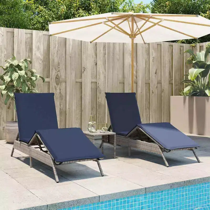 vidaXL Bain de soleil de patio en rotin PE, taille standard