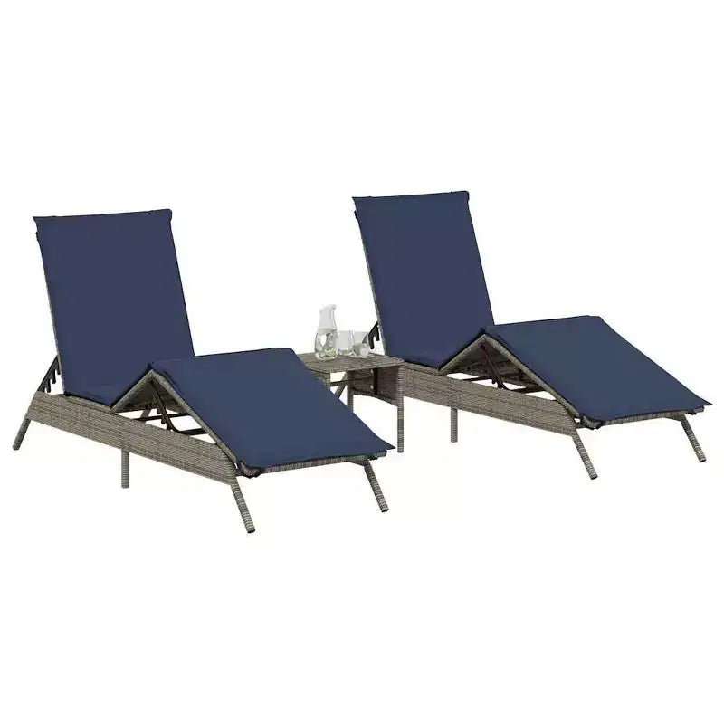 vidaXL Bain de soleil de patio en rotin PE, taille standard