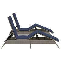 vidaXL Bain de soleil de patio en rotin PE, taille standard