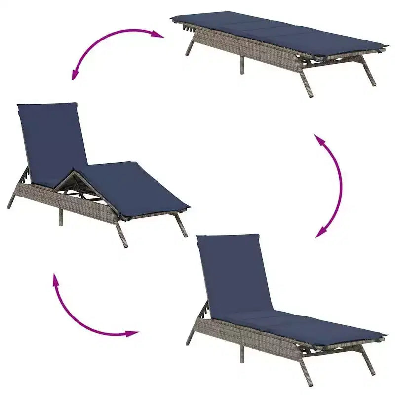 vidaXL Bain de soleil de patio en rotin PE, taille standard
