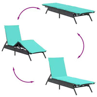 vidaXL Bain de soleil de patio en rotin PE, taille standard