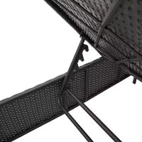 vidaXL Chaise longue de jardin en rotin PE avec housses amovibles extra longues