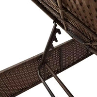 vidaXL Chaise longue de jardin en rotin PE avec housses amovibles extra longues