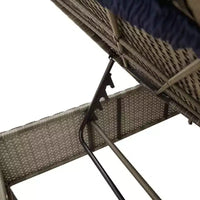 vidaXL Chaise longue de jardin en rotin PE avec housses amovibles extra longues