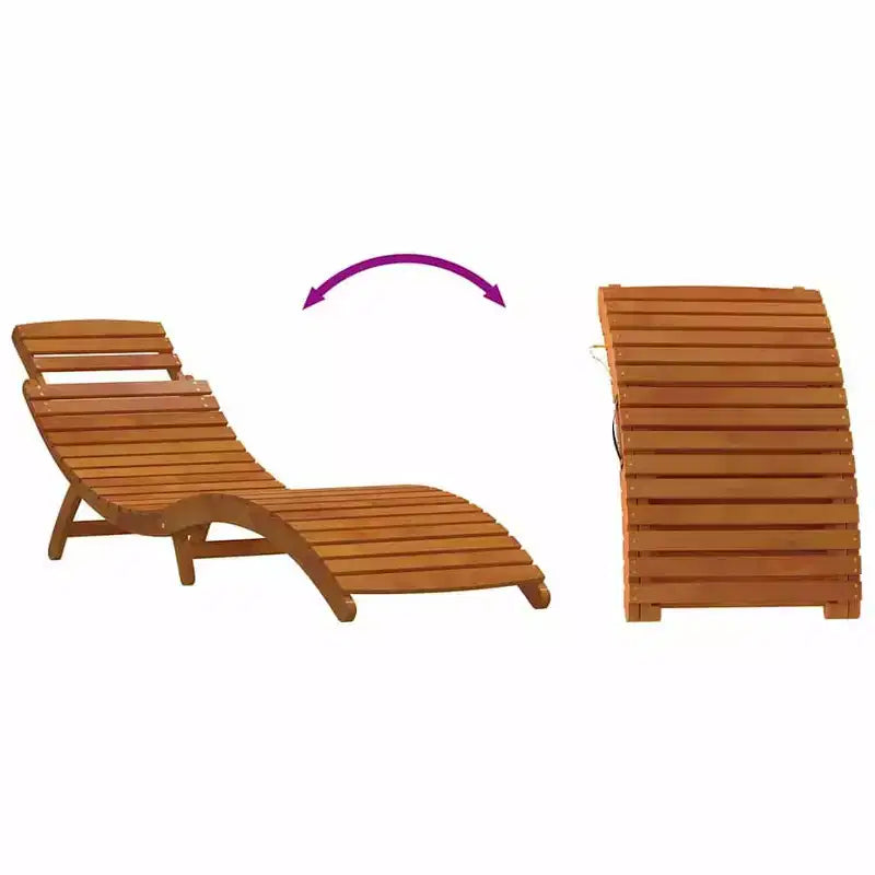 vidaXL Bain de soleil 21,65 x 72,44 x 25,20 po en bois d'acacia massif