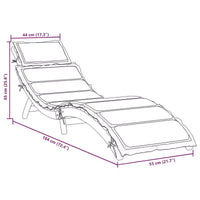 vidaXL Bain de soleil 21,65 x 72,44 x 25,20 po en bois d'acacia massif
