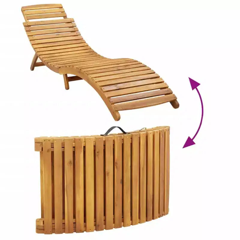 vidaXL Bain de soleil 21,65 x 72,44 x 25,20 po en bois d'acacia massif