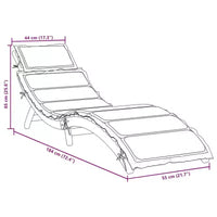 vidaXL Bain de soleil 21,65 x 72,44 x 25,20 po en bois d'acacia massif