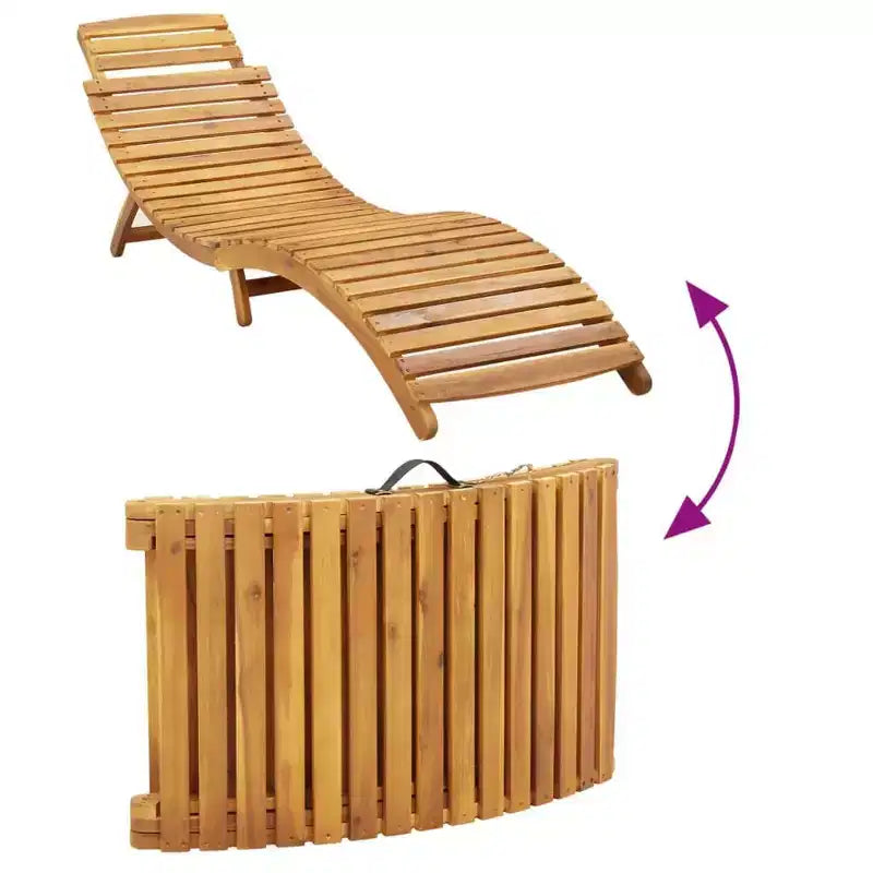 vidaXL Bain de soleil 21,65 x 72,44 x 25,20 po en bois d'acacia massif