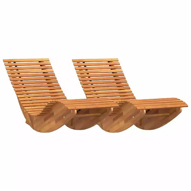 vidaXL Bain de soleil 2 pièces brun 60,63 x 23,62 x 29,13 po en bois d'acacia massif