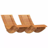 vidaXL Bain de soleil 2 pièces brun 60,63 x 23,62 x 29,13 po en bois d'acacia massif