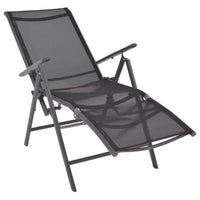 vidaXL Bain de soleil noir en aluminium avec accoudoirs réglables