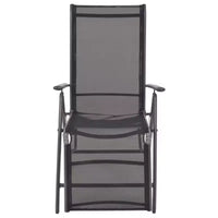 vidaXL Bain de soleil noir en aluminium avec accoudoirs réglables