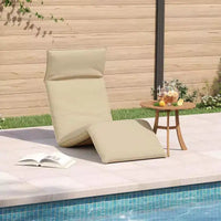 vidaXL Chaise longue de jardin Tissu Oxford beige 100 % polyester, cadre en métal