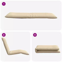 vidaXL Chaise longue de jardin Tissu Oxford beige 100 % polyester, cadre en métal