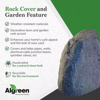 Algreen Receptacle Grand couvre-rocher decoratif d'extérieur, accent paysager de pelouse et de jardin pour dissimuler fils ou autres equipements, gris chaud