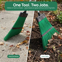 Balai à feuilles de jardin à long manche extensible, outil de nettoyage pour feuilles, herbe et debris pour pelouse et allee