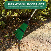Balai à feuilles de jardin à long manche extensible, outil de nettoyage pour feuilles, herbe et debris pour pelouse et allee