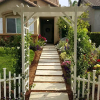 Arche de jardin Dura-Trel Elmwood, 57 x 84 pouces, en PVC, pour terrasse, décoration de cadre extérieur ou treillis pour plantes grimpantes, blanc