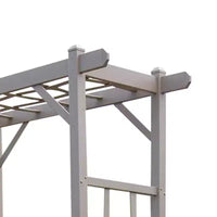 Arche de jardin Dura-Trel Elmwood, 57 x 84 pouces, en PVC, pour terrasse, décoration de cadre extérieur ou treillis pour plantes grimpantes, blanc