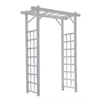 Dura-Trel Elmwood Arbor, 57 by 84 Inch PVC Patio Garden Arch, Outdoor Lattice Frame Decoration or Trellis for Climbing Plants, White